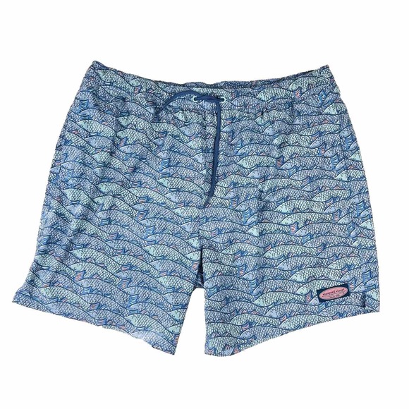 Vineyard Vines Other - VINEYARD VINES Swim Trunks Mens Size XL Blue All Over Fish Print 8" Inseam